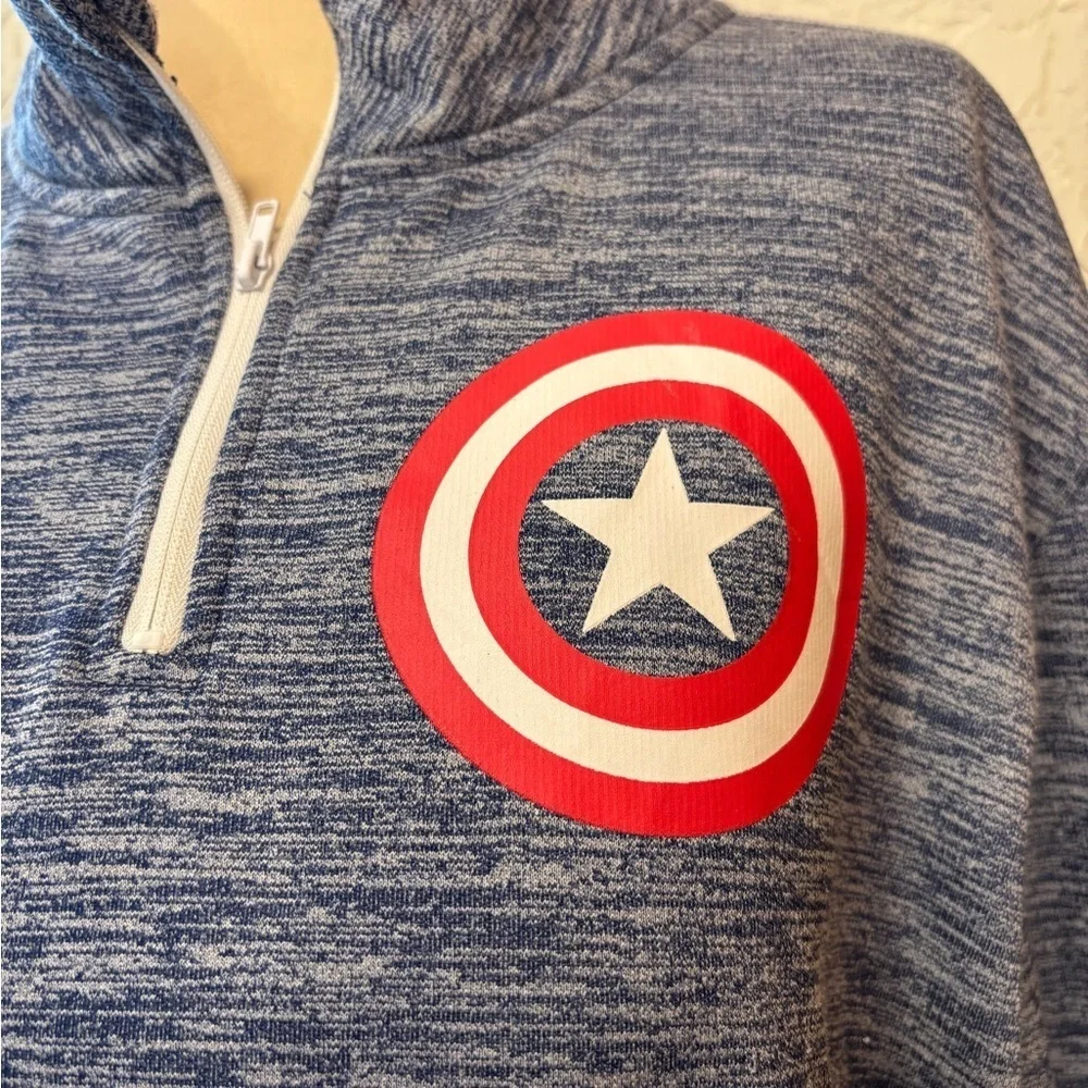 Marvel Captain America Quarter-Zip Pullover XL Blue